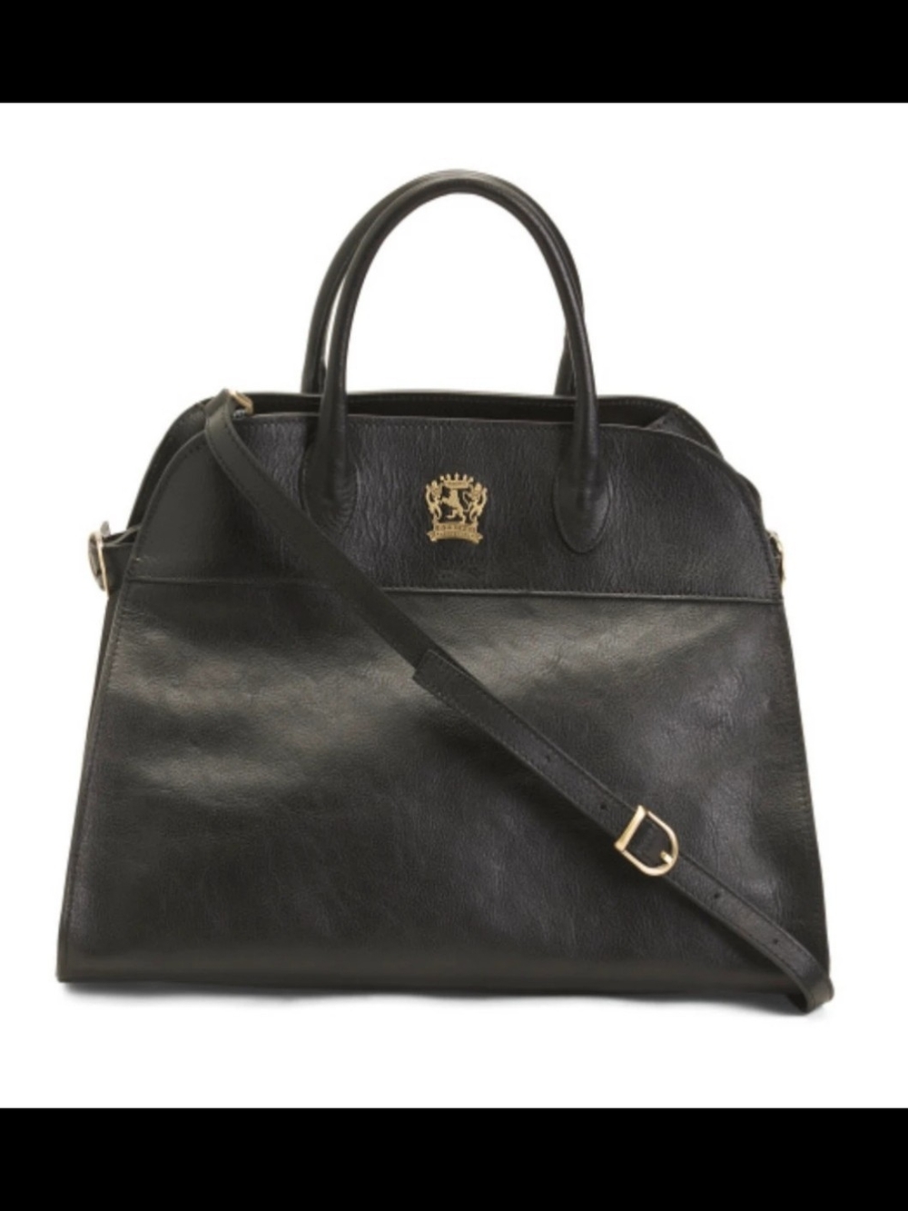 Pratesi Firenze Black Leather Handbag. Made i  Italy.